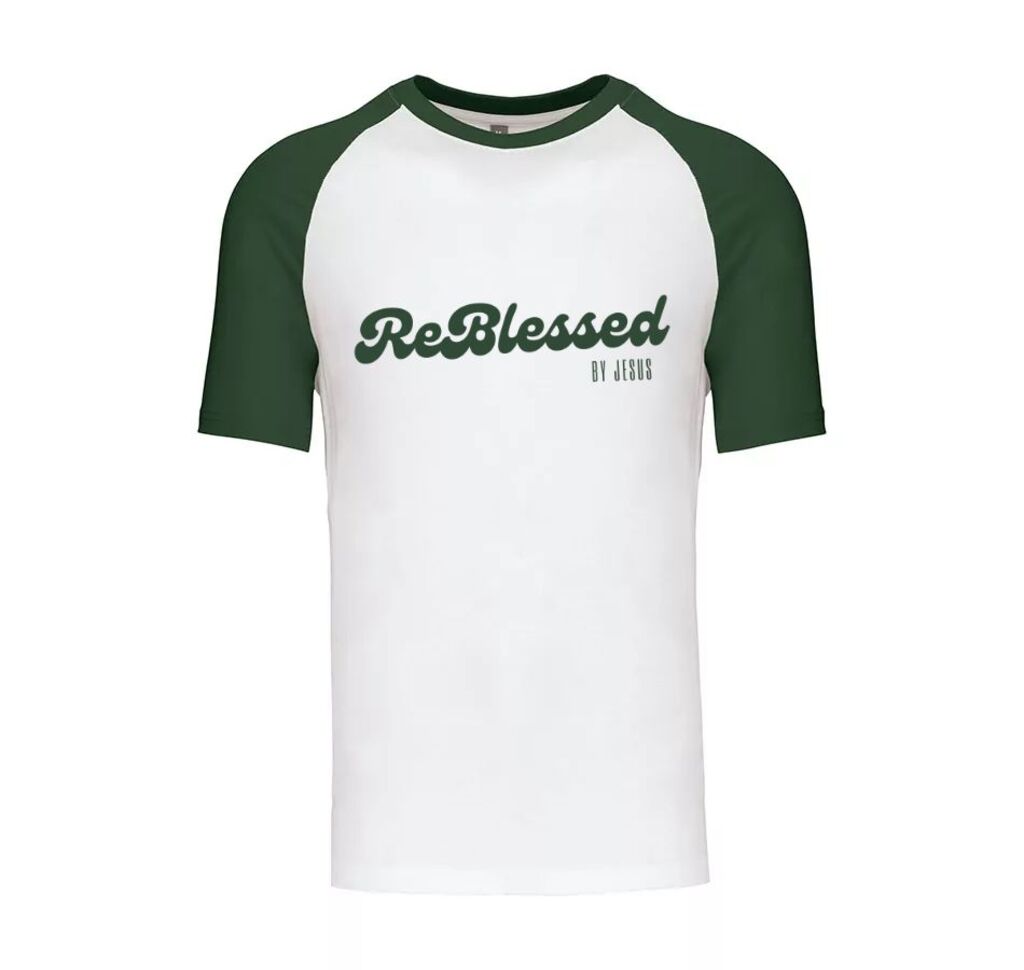Reblessed T-shirt White & Green