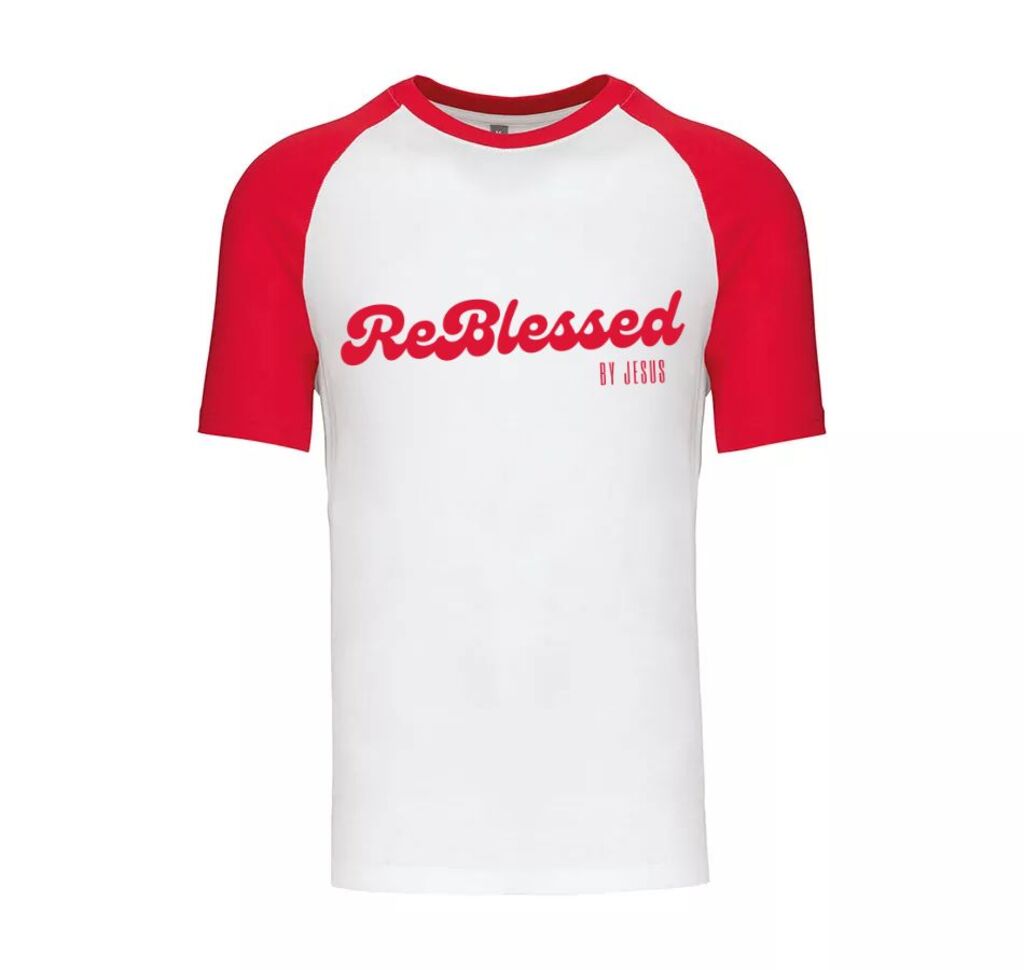 Reblessed T-shirt White & Red