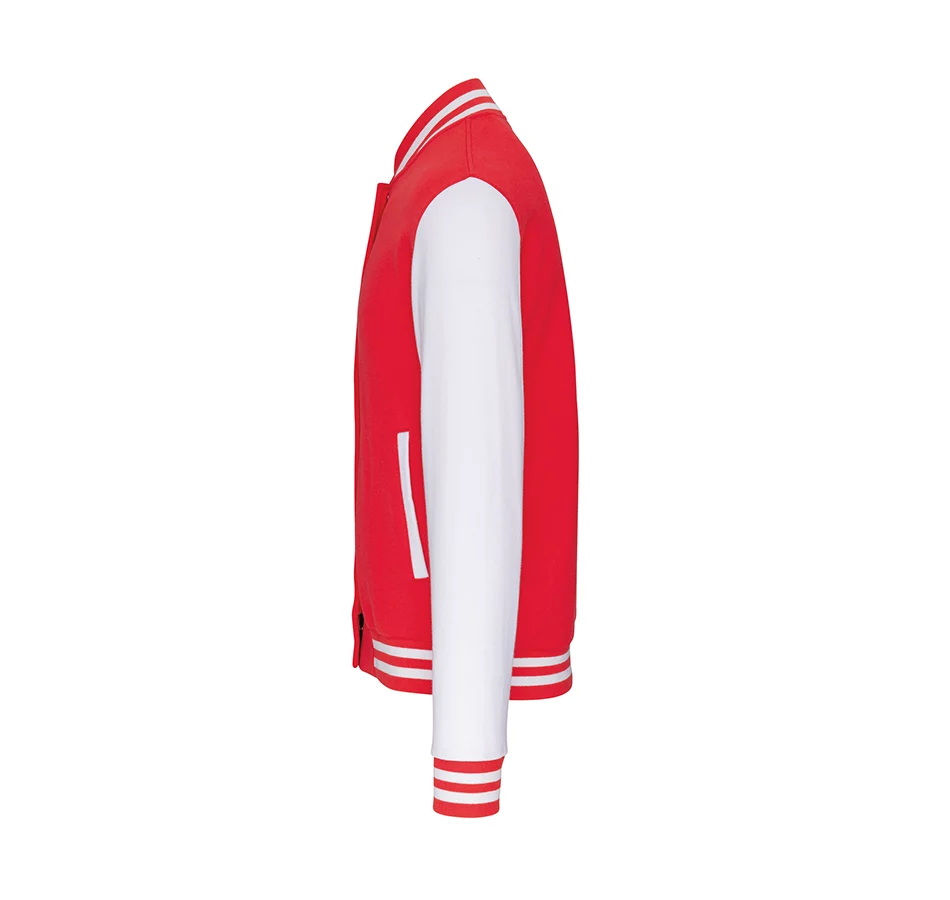 K497 - College Varsity jacket unisex met mouwopdruk: "Jesus is The Way The Truth The Life John 14:6"